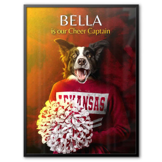 Arkansas - Cheerleader Pet Portrait