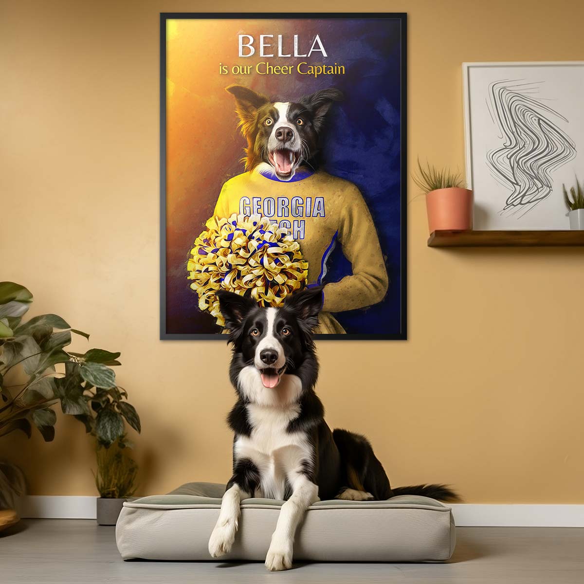 Georgia (Tech) - Cheerleader Pet Portrait