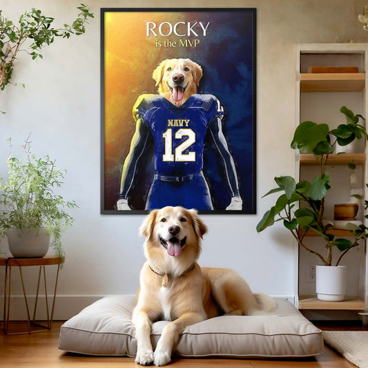 Navy - Football Pet Portrait