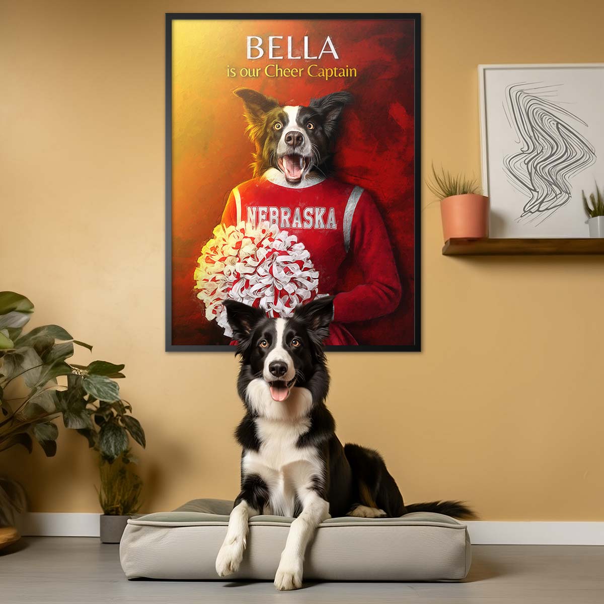 Nebraska - Cheerleader Pet Portrait