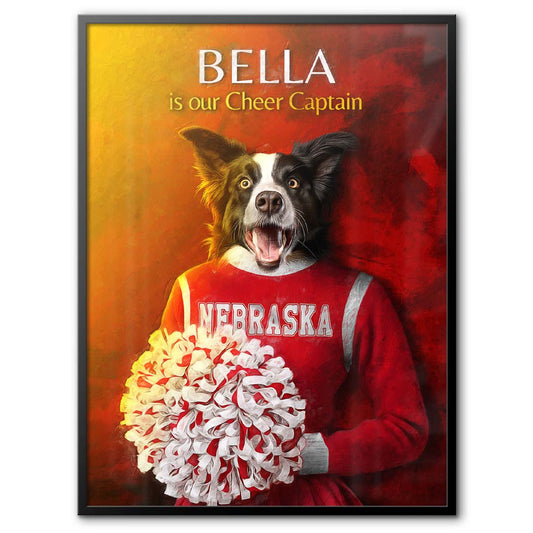 Nebraska - Cheerleader Pet Portrait