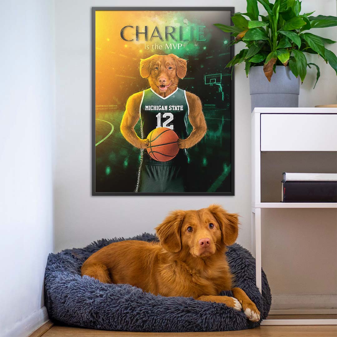 Michigan State - Basketball Pet Portrait